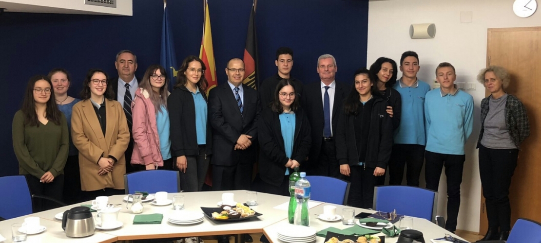 Mr Thomas Norbert Gerberich &quot;The Ambassador of The Republic Germany&quot; hosted the students and the managers of Yahya Kemal Colleges in his office..